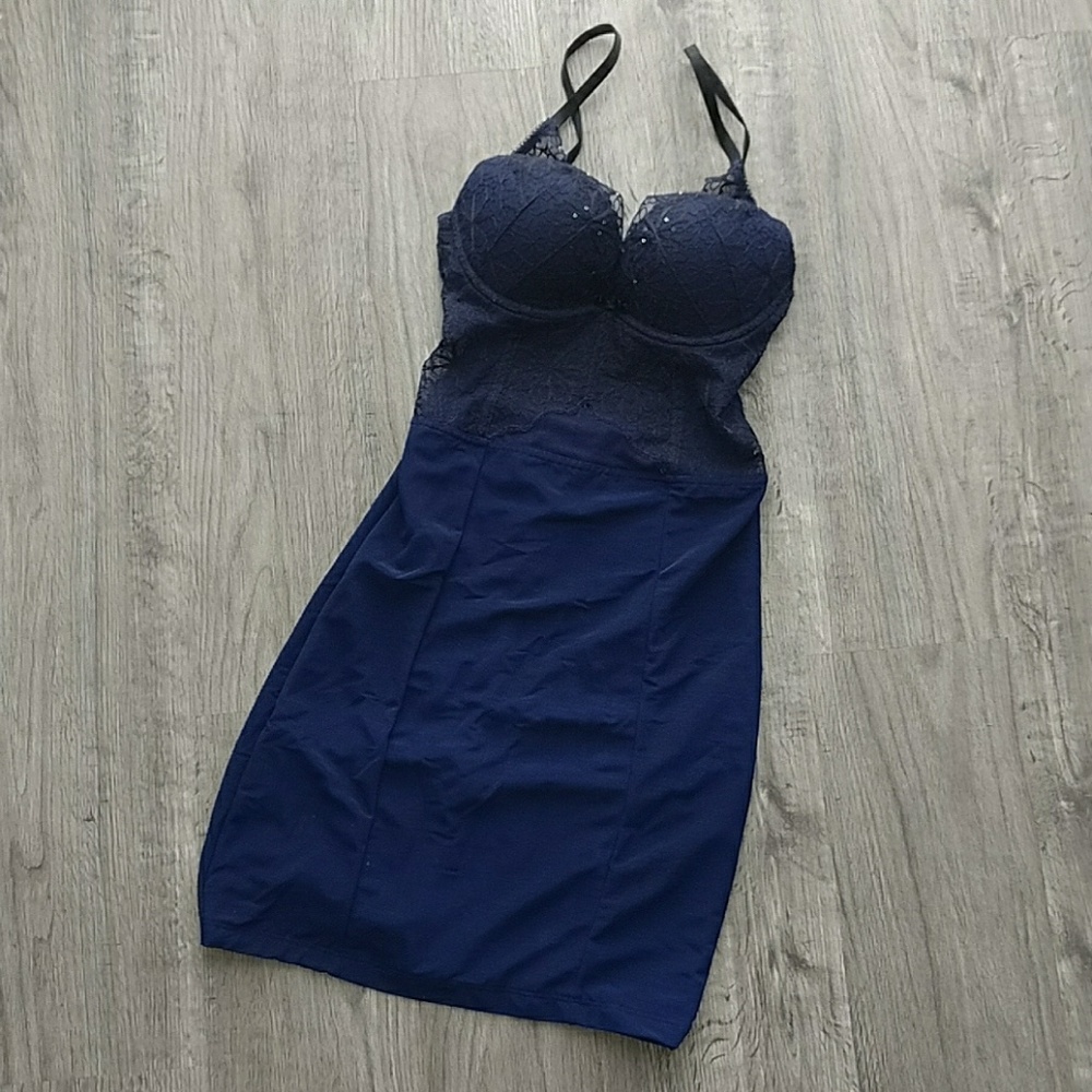 NWOT Navy Slip w/ Built in Bra (30D)